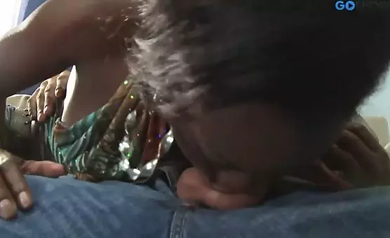 Ebony enjoys an intense interracial ride