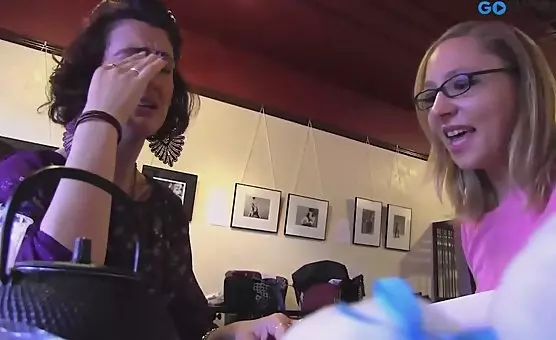 Hairy Girl Fingered by Lesbian in Gloves